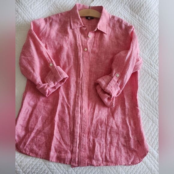 Talbots linen button down shirt blouse - Picture 9 of 9
